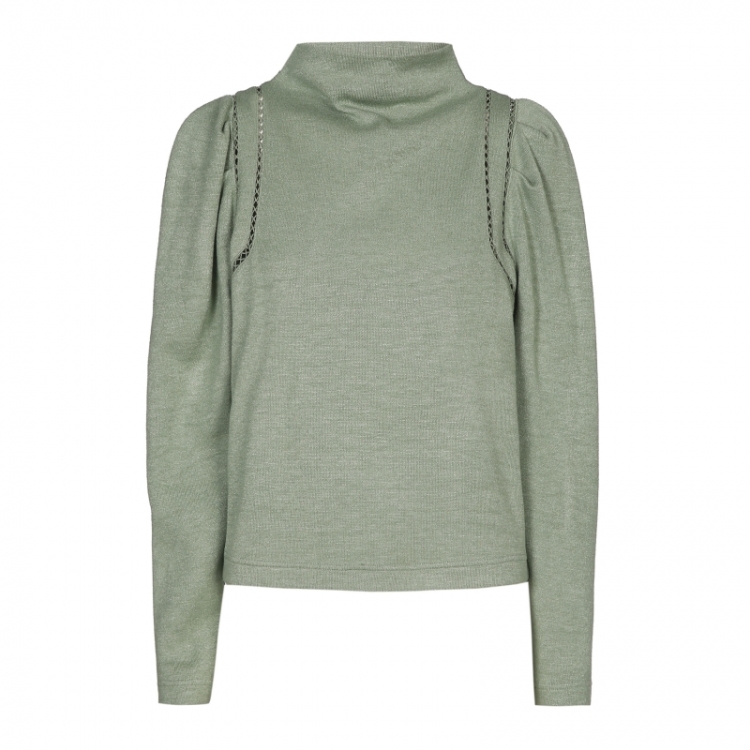 geklede sweater met ajour effe 63 Soft Green -