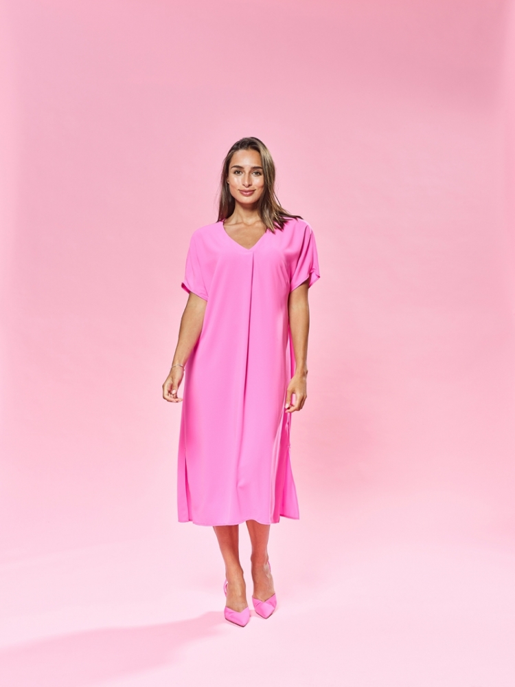 EMRAN Lang jurk 012 Fluo Roze