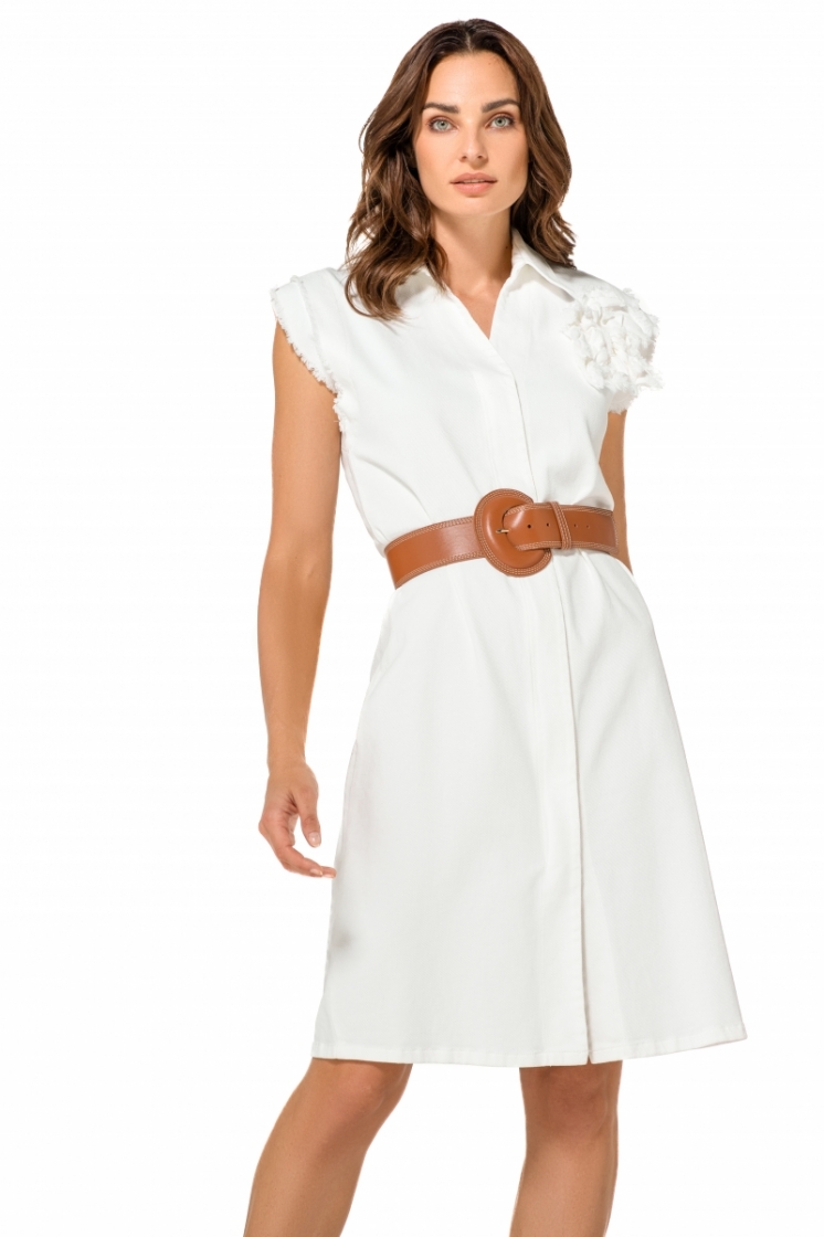 rechtvallende jurk met stretch 91 Off White