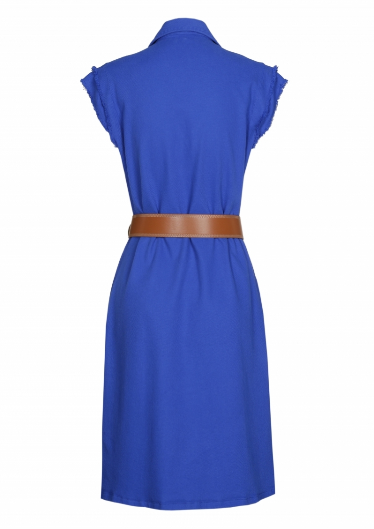 rechtvallende jurk met stretch 27 Electric Blu