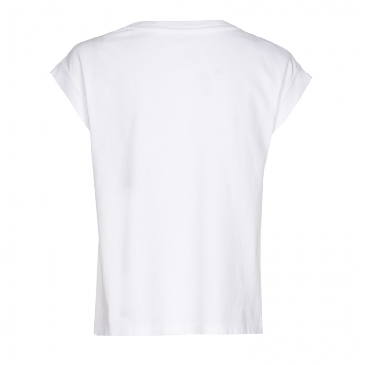 t-shirt in katoen met schouder 90 White