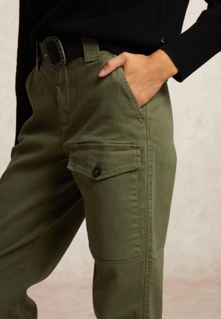 Pant Applic Pkt & Fancy Hem MOSS