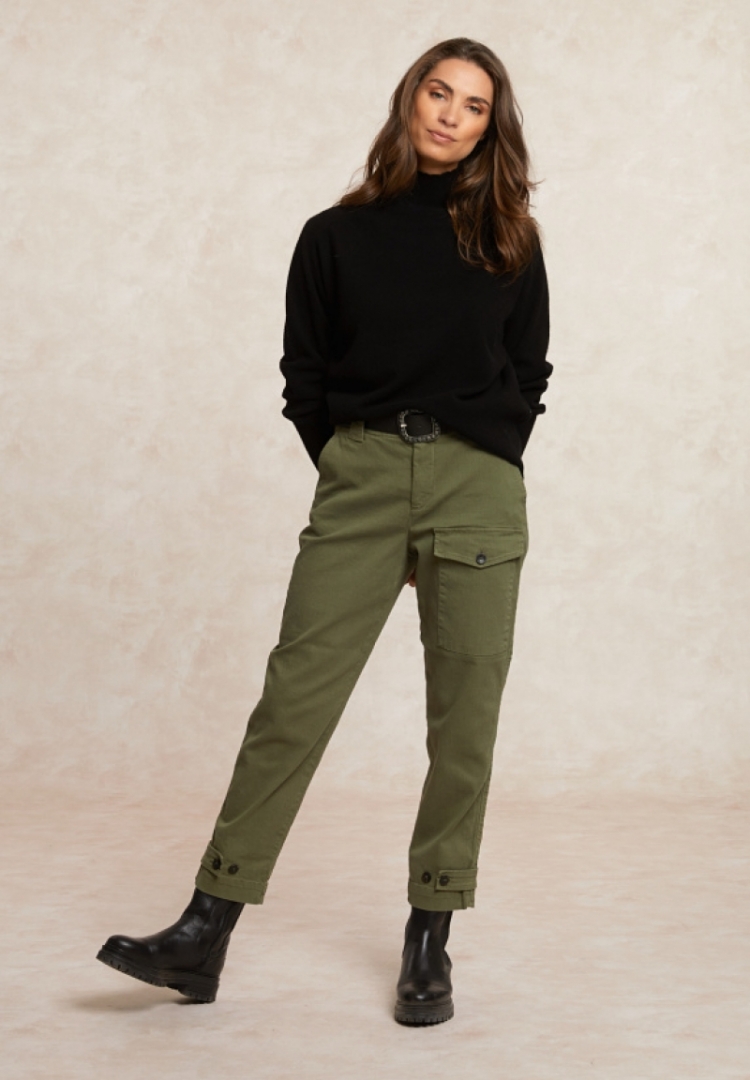 Pant Applic Pkt & Fancy Hem MOSS