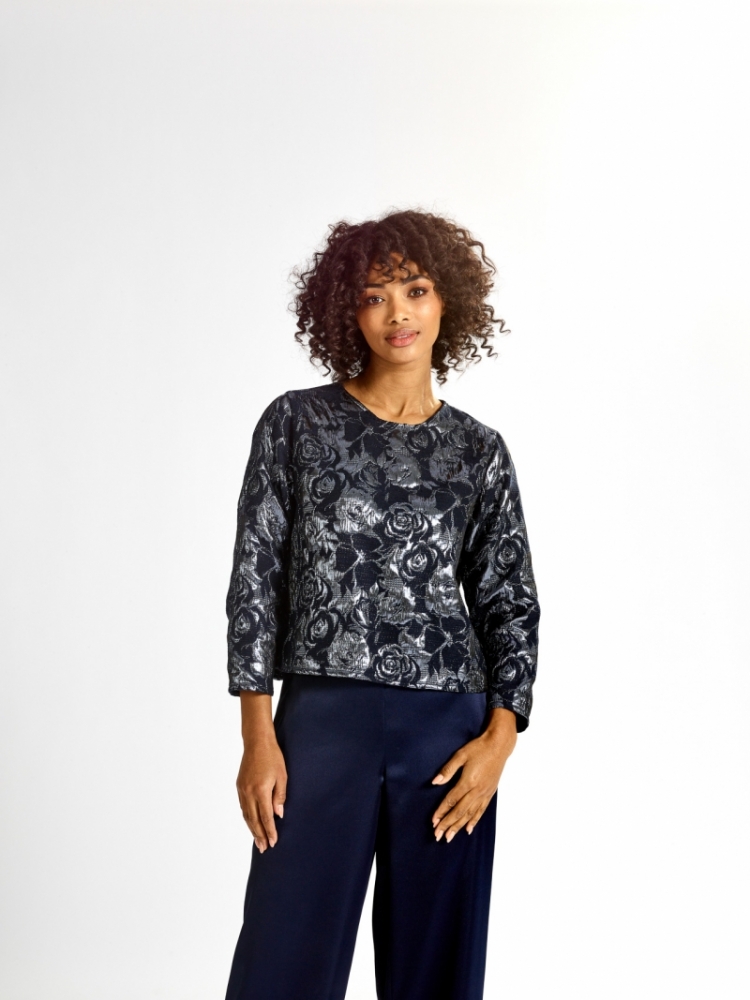 BABETTE bloes 2406 Navy flowe