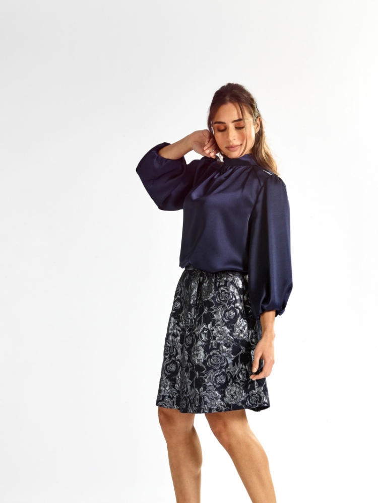 BABO short rok 2406 Navy flowe