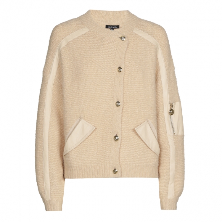 asymmetrische cardigan met eco 94 Ivory