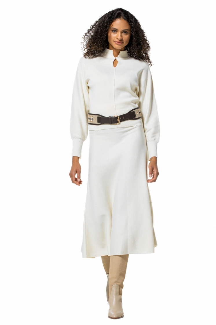 zwierige rok in stretch tricot 92 Winter White