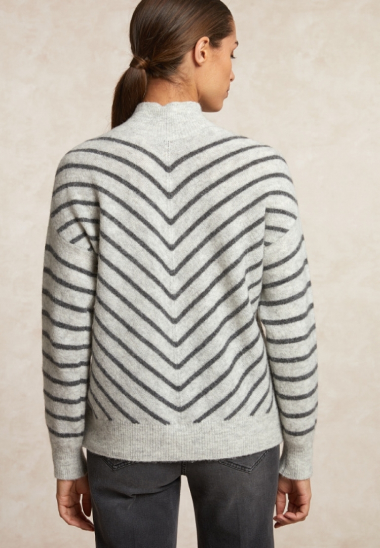 Mock Neck Striped Swt Ls PINGUIN / OXFOR