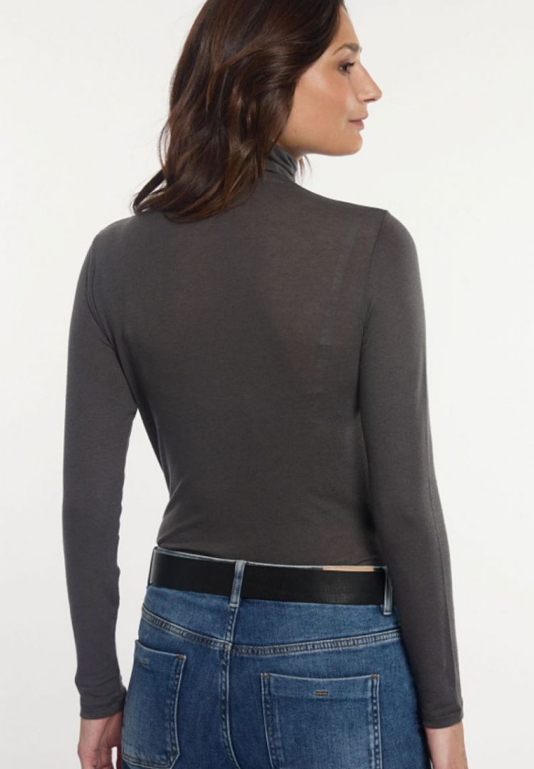 Mock Neck Jersey Tee Ls ANTHRACITE