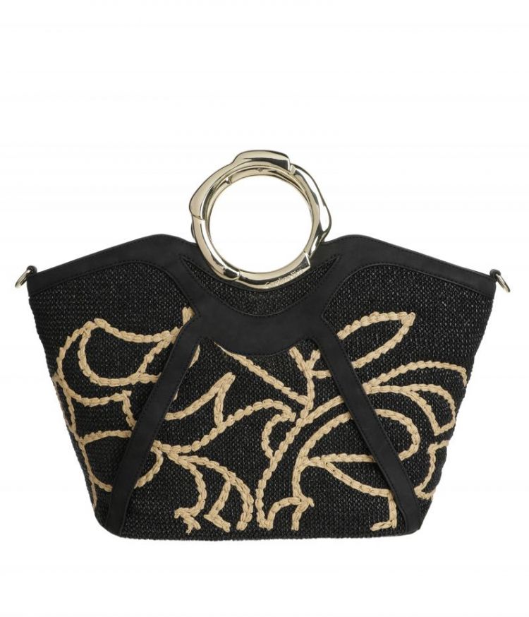 Shopper in rafia 10 Black