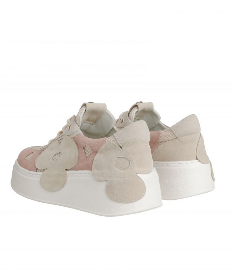 Sneaker met bloemdetail 74 Nude