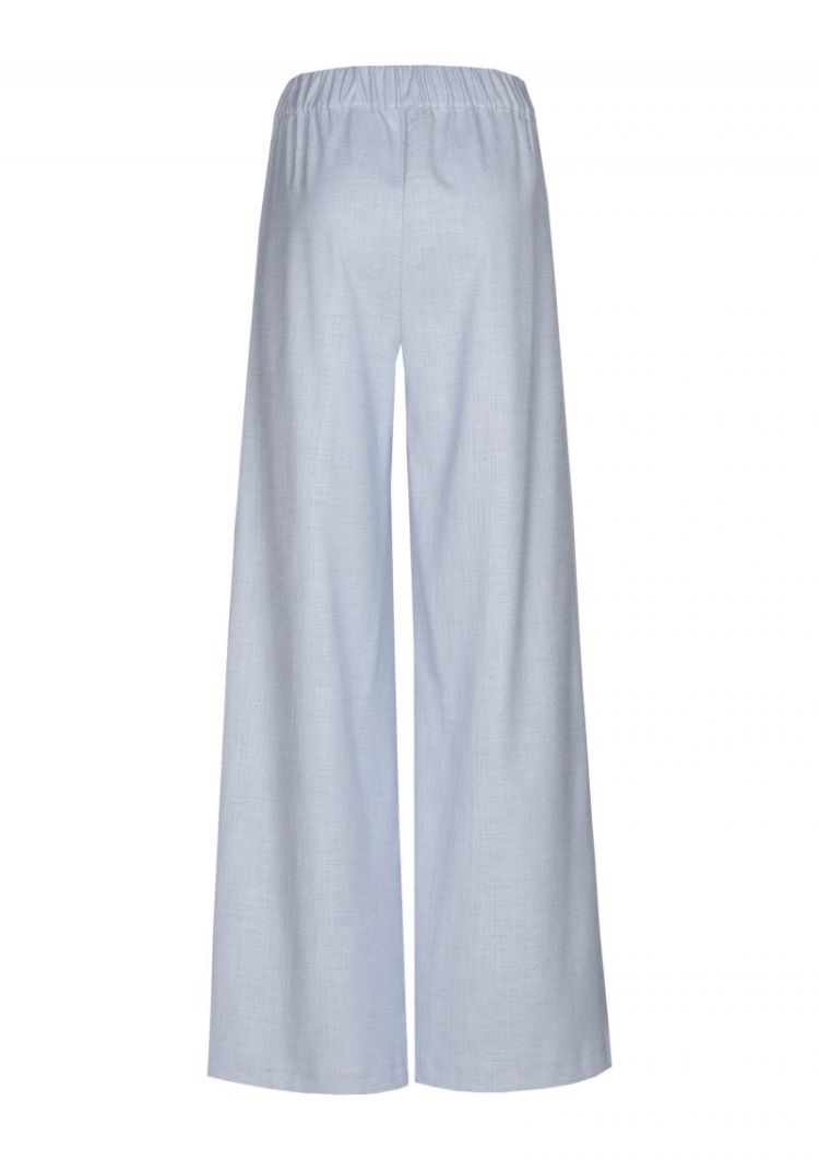Palazzo broek in woolmix, elas 25 Crystal Blue