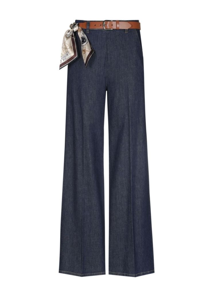 Soepele denimbroek, mid waist 23 Jeans Dark B