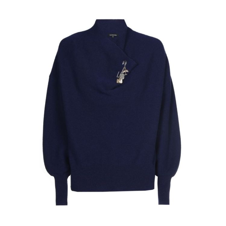 Elegante pull met kraagdetail 22 Navy