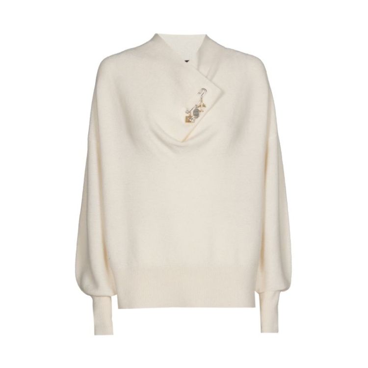 Elegante pull met kraagdetail 93 Cream
