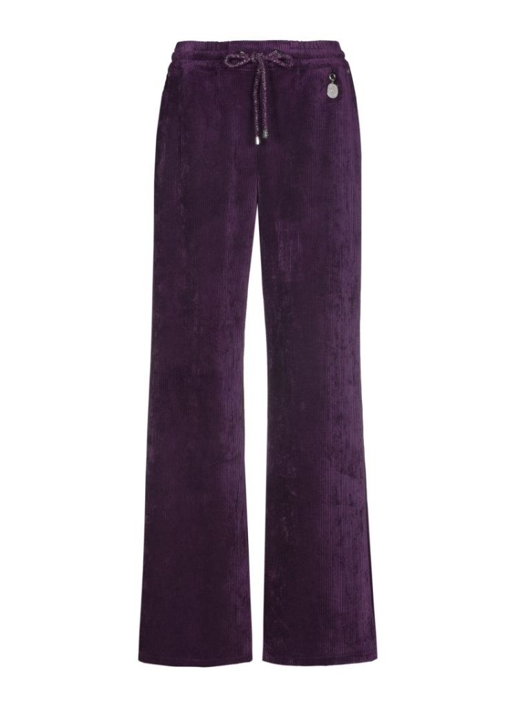Broek in ribfluweel, elastic w 45 Plum