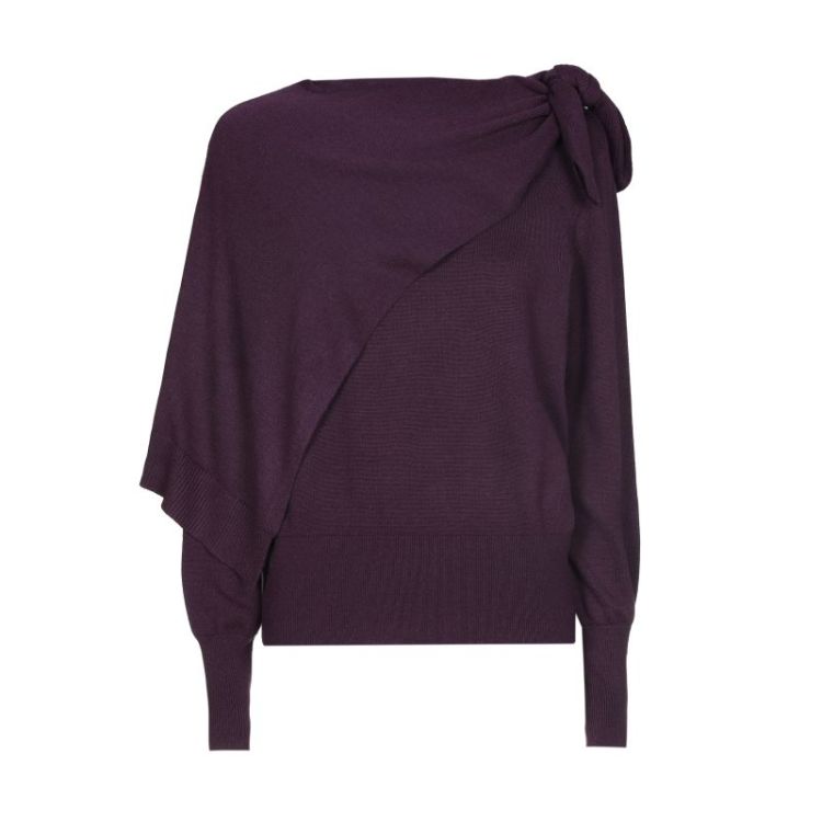 Elegante pull met strik- en sc 45 Plum