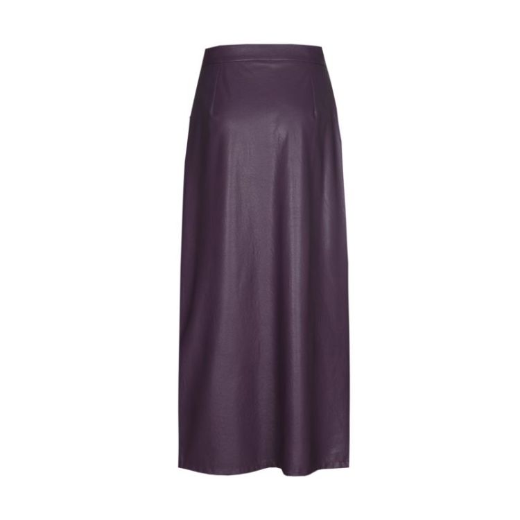 Midi-rok in vegan leather 45 Plum