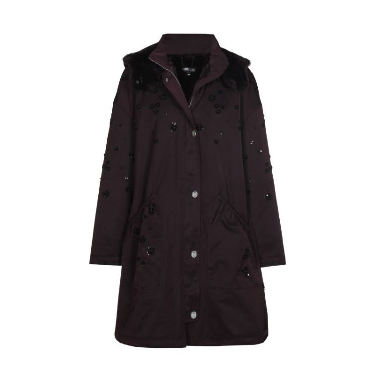 Elegante parka met zwarte pail 53 Eggplant
