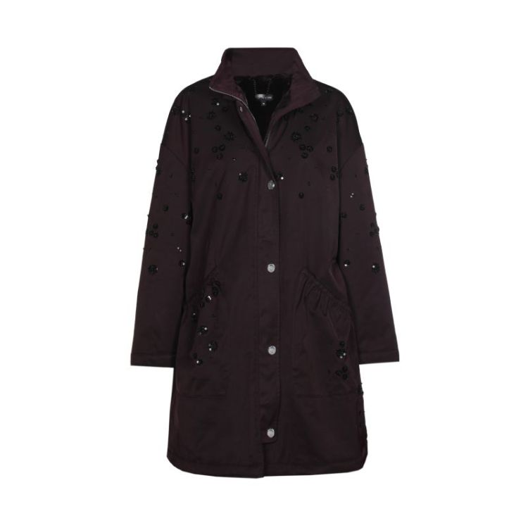 Elegante parka met zwarte pail 53 Eggplant