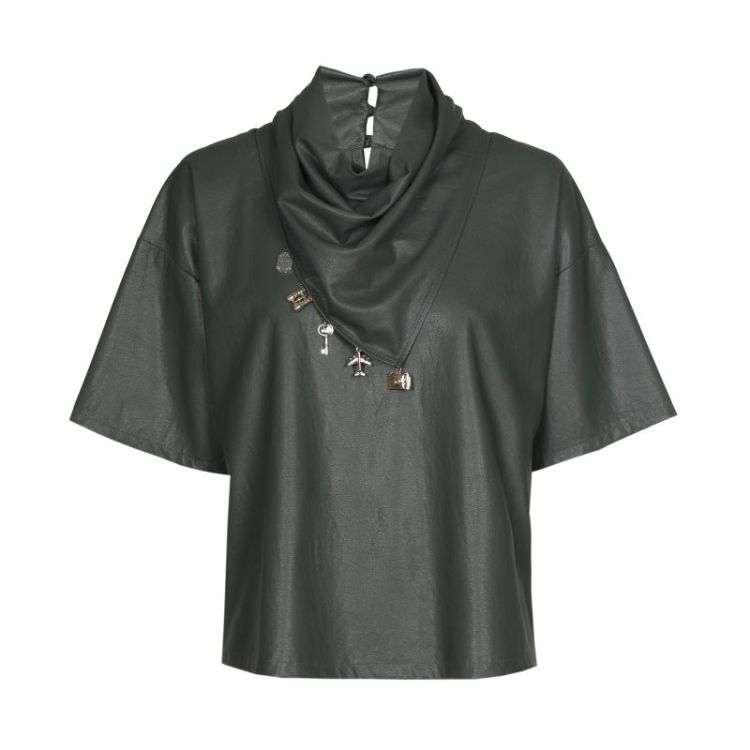 Rechte top in vegan leather 61 Green