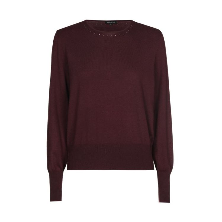 Fijngebreide pull met ajourdet 52 Burgandy