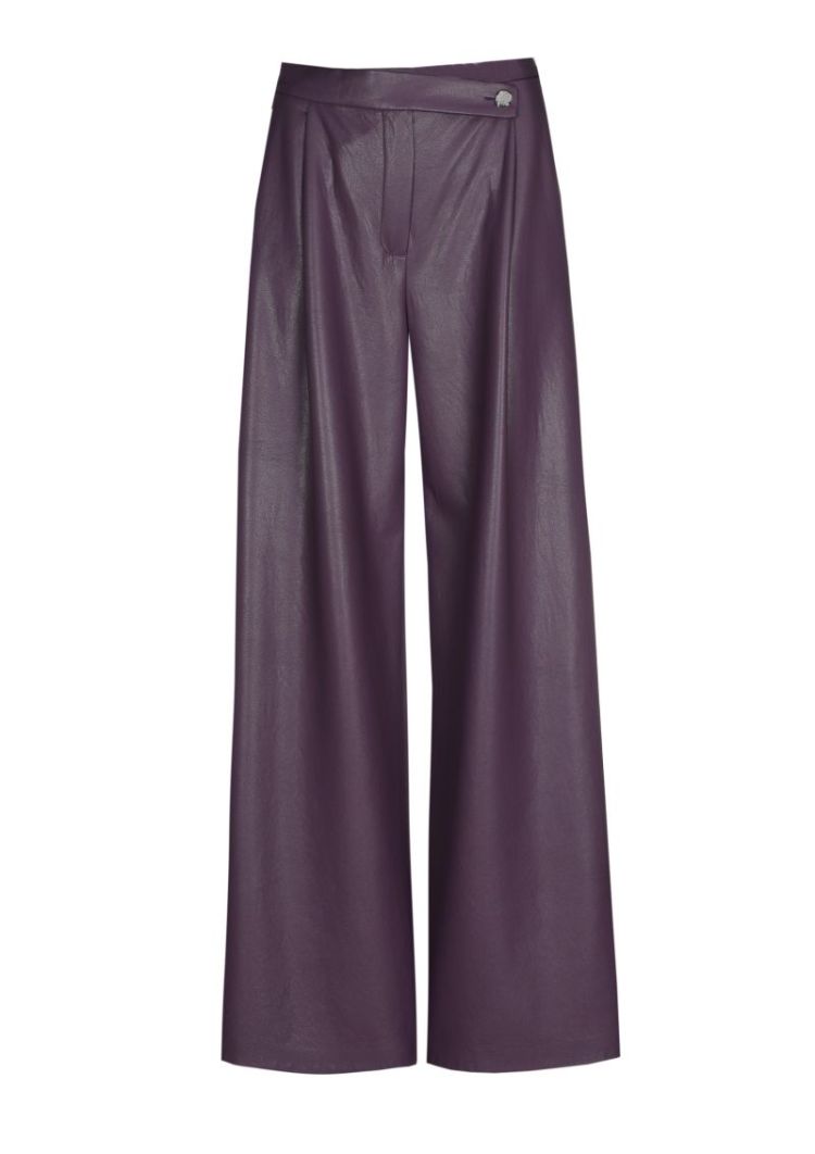 City chic broek in vegan leath 45 Plum