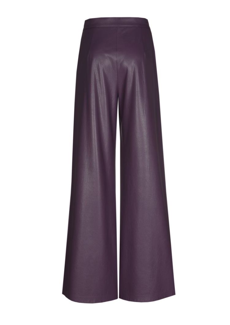 City chic broek in vegan leath 45 Plum