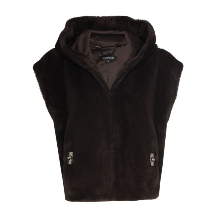 Faux fur bodywarmer 30 Coffee