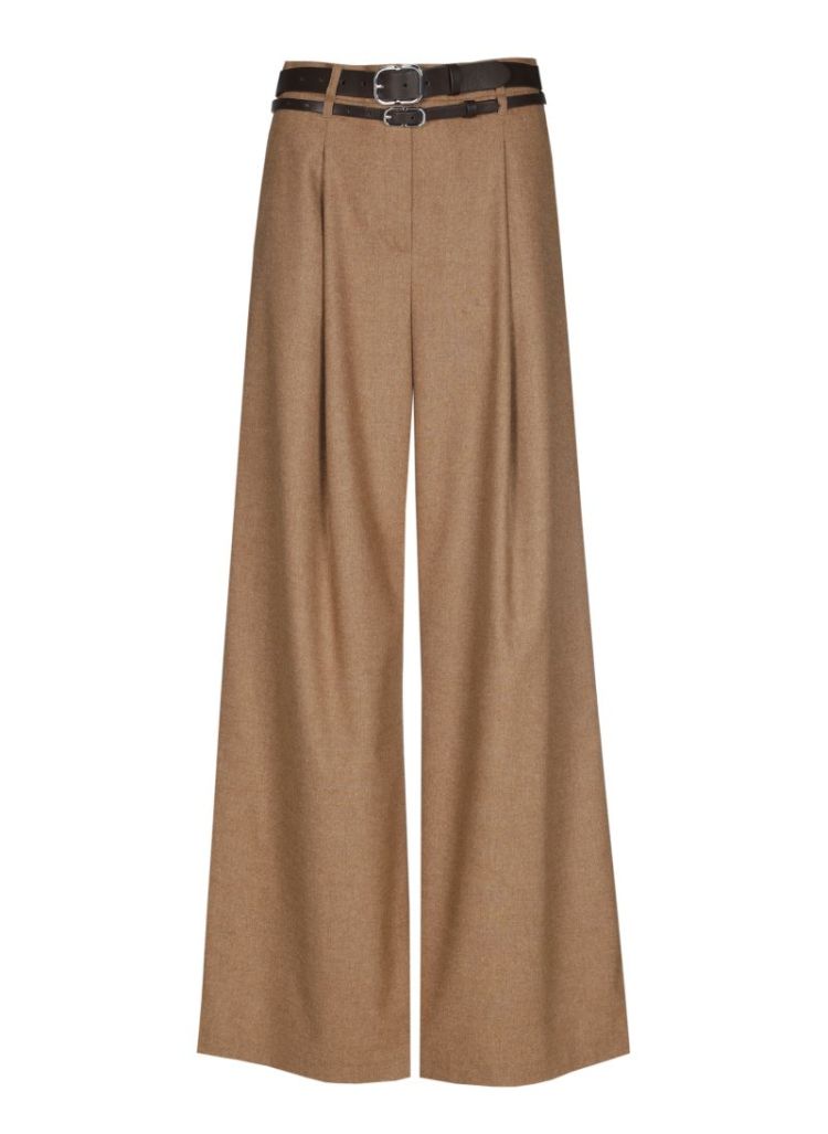 Elegante broek met dubbele rie 35 Camel