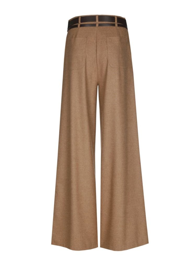 Elegante broek met dubbele rie 35 Camel